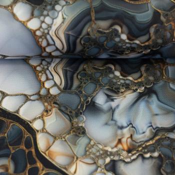 Preview: Outdoorstoff Flowing Bloom Marbels in grau/gold Töne by Swafing von Sarah Mariam